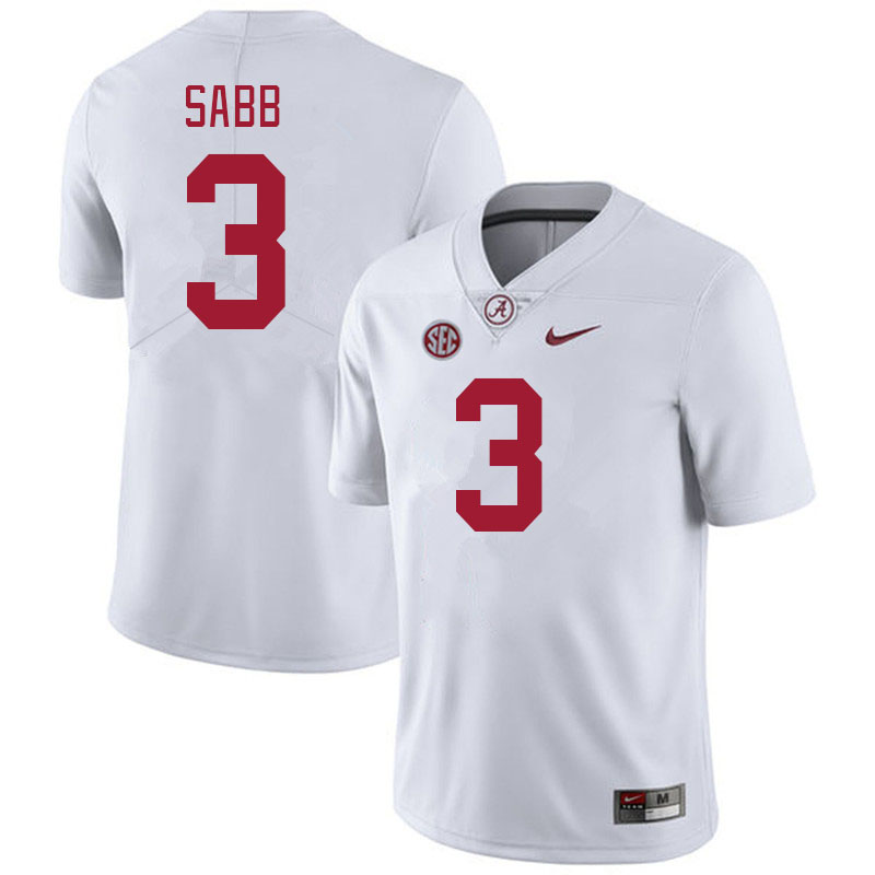 Men #3 Keon Sabb Alabama Crimson Tide College Football Jerseys Stitched-White